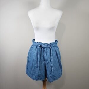 Old Navy Shorts‎ Womens Medium Extra High Waisted Utility Paper Bag Tie Waist
